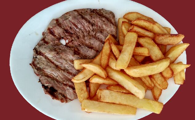 Filete de cerdo con guarnición